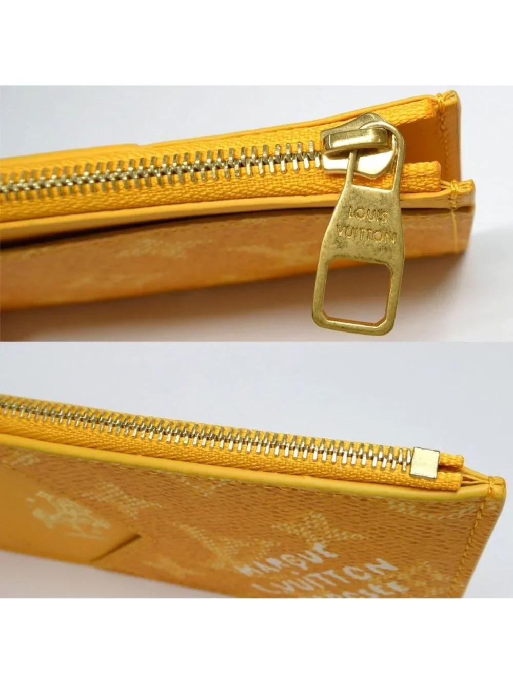 Louis Vuitton Coin Card Holder Saffron Yellow Monogram Heritage Case